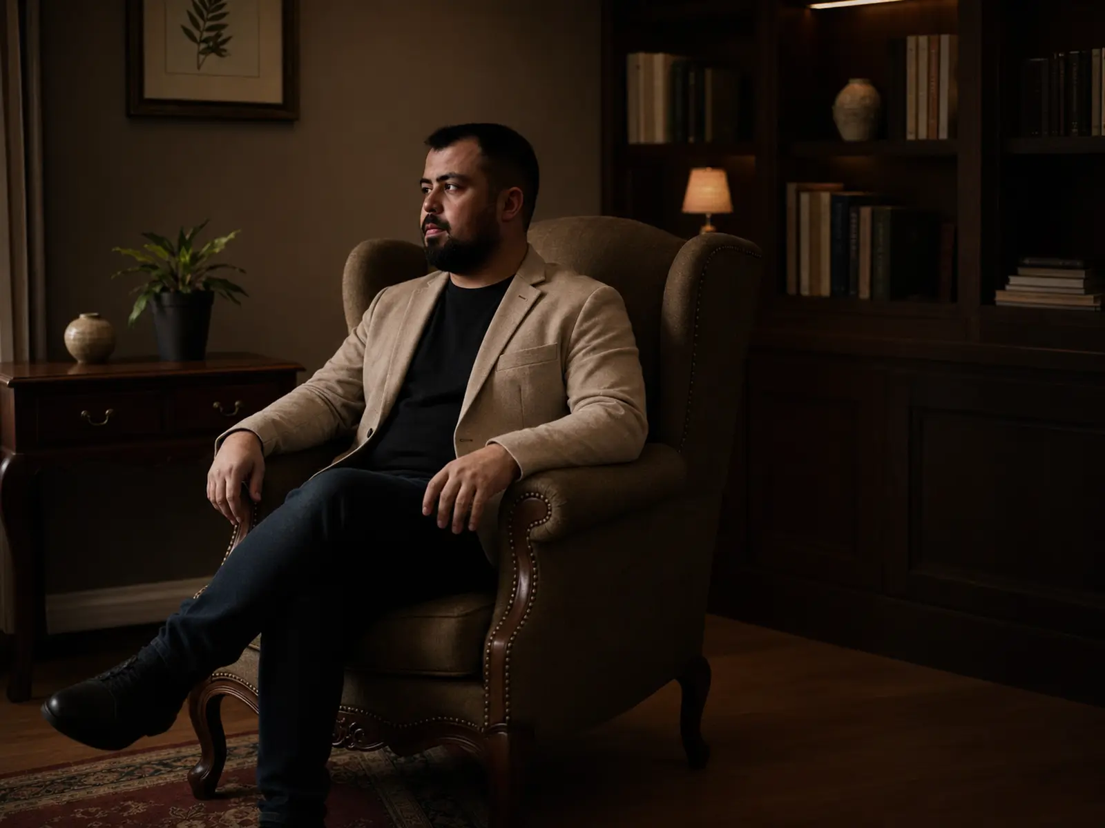 Mehmet Ulubey, çalışma odasında