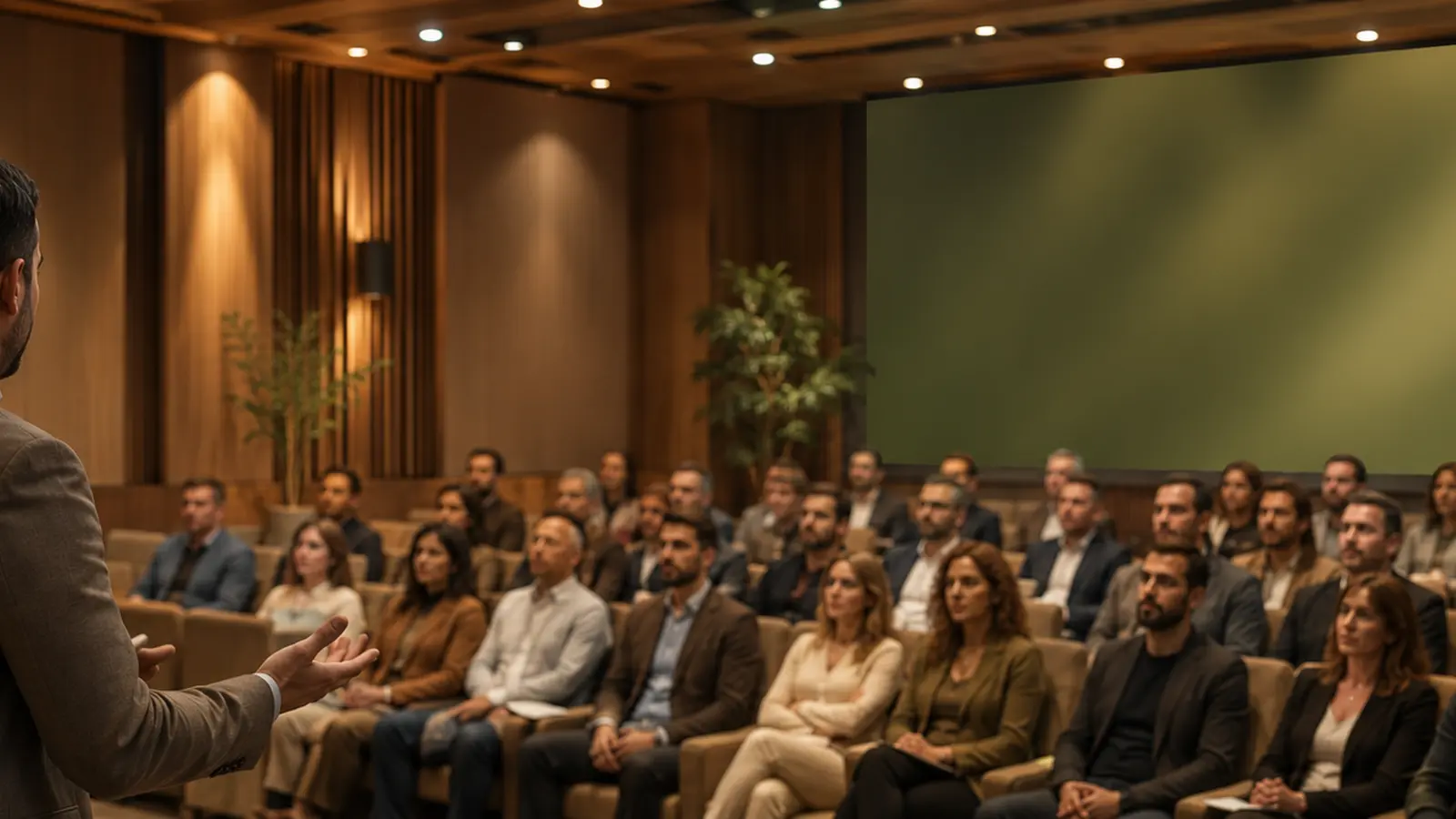 Bir seminer salonunda katılımcılar