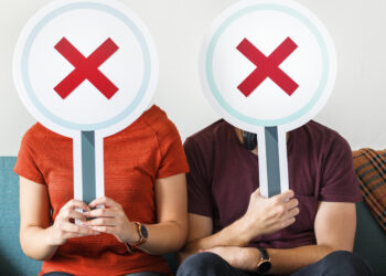 Couple showing no symbol sign