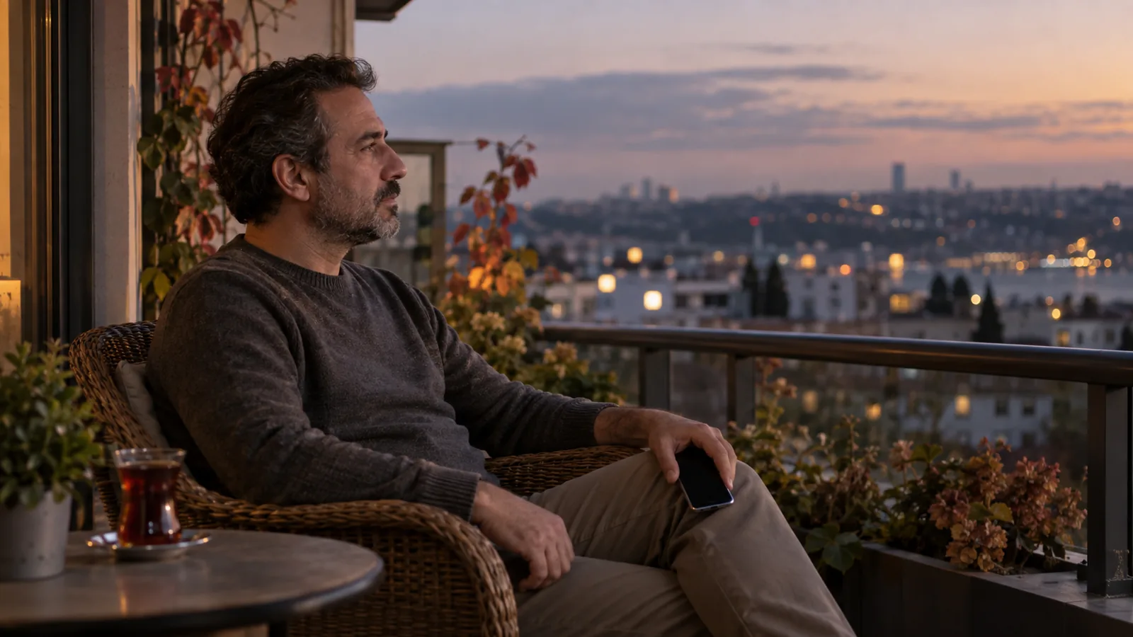 Yemek masasının iki ucunda oturan bir kadın ve bir erkek, her biri kendi kâğıdına not yazıyor.